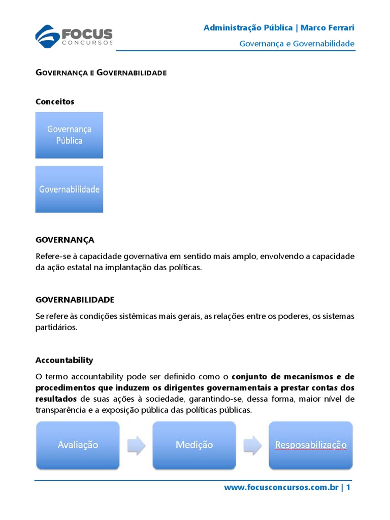 Governança e Accountability Pública | PDF
