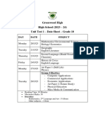 Gr10 Unit Test 1 Date Sheet (March 2023-24) PDF