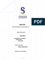 Présentation Du Master Philosophie Des Sciences - 2021 PDF