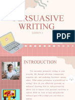 Persuasive Writing: Lesson 1