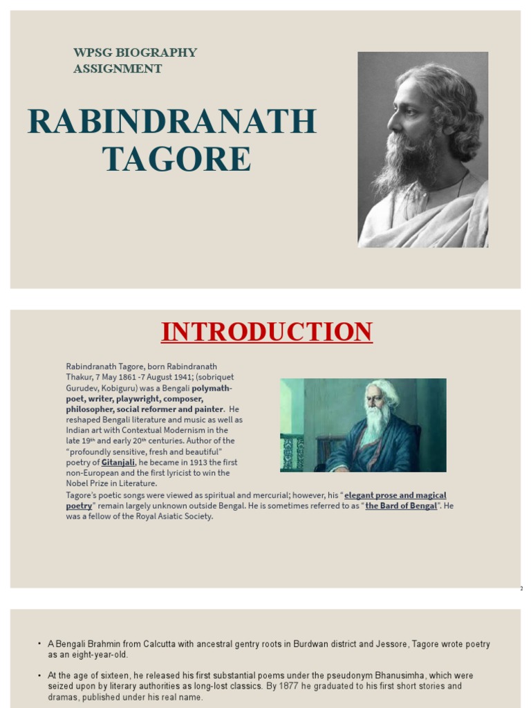 WRITE A AUTOBIOGRAPHY ON RABINDRANATH TAGORE visual data 4