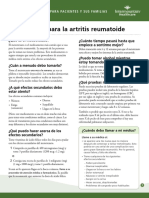 Methotrexate For Rheumatoid Arthritis Fact Sheet Spanish PDF