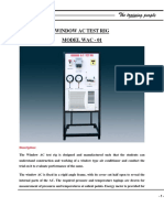 Window AC Test Rig Performance Evaluation