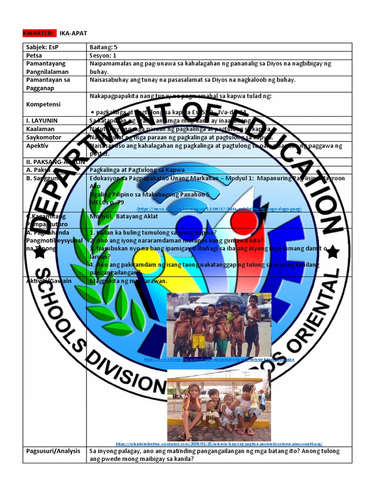 Esp 5 Dlp Q4 Modyul 4 Day 1 Pdf