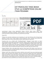 Jenis-Jenis Test Psikologi Yang Biasa Digunakan Untuk Uji Kompetensi Dalam Rangka Pemetaan Pegawai - Bidang Diklat Asn - BKD Kab Sidoarjo PDF