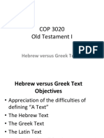Hebrew Versus Greek Text Handout PDF