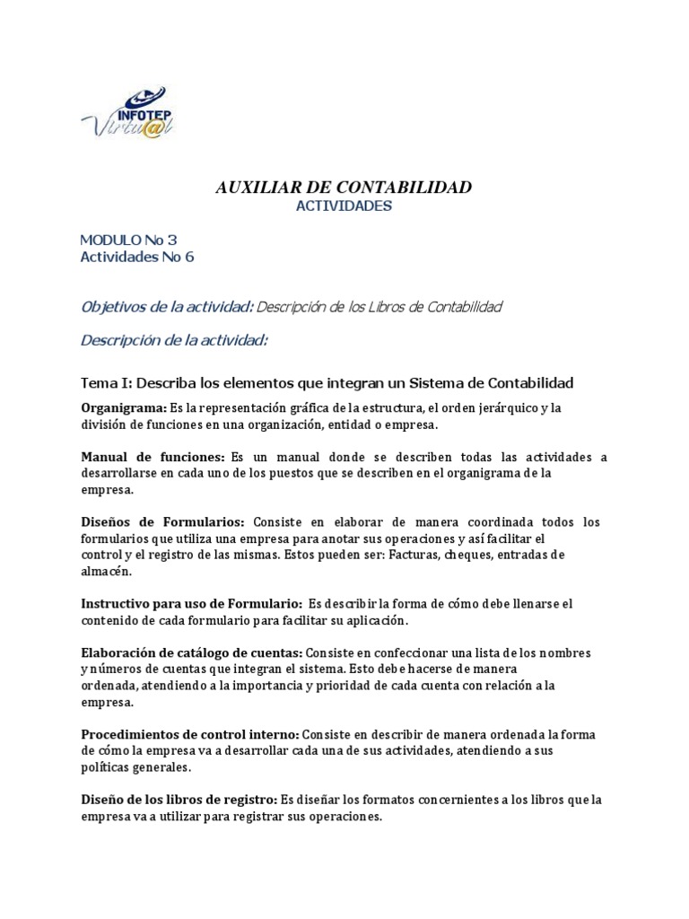 Actividad No 6 Modulo 3 Pdf Pdf Contabilidad Informática
