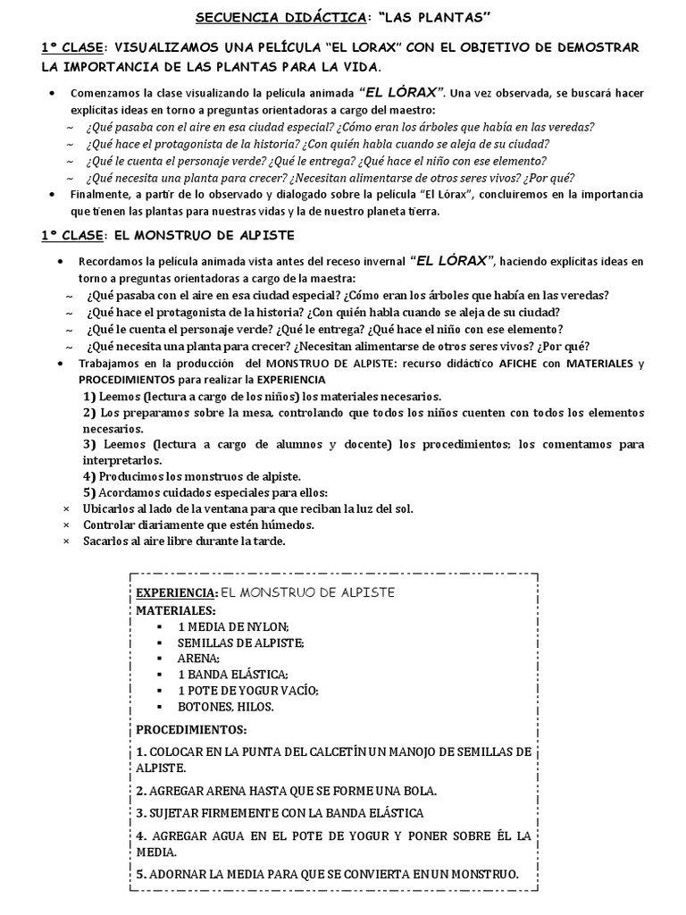 Plantas. Secuencia | PDF | Plantas | Tallo de la planta