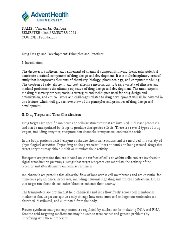 Drug Design And Development Pdf Drug Design Drug Discovery