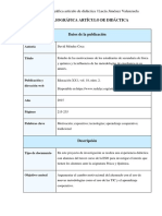 ARTÍCULO DE DIDÁCTICA Ficha Bibliográfica PDF