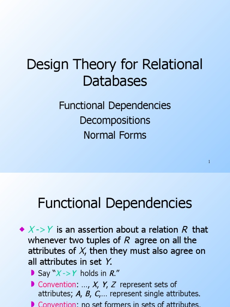 P - 13a - Design Theories For Relational Databases ...