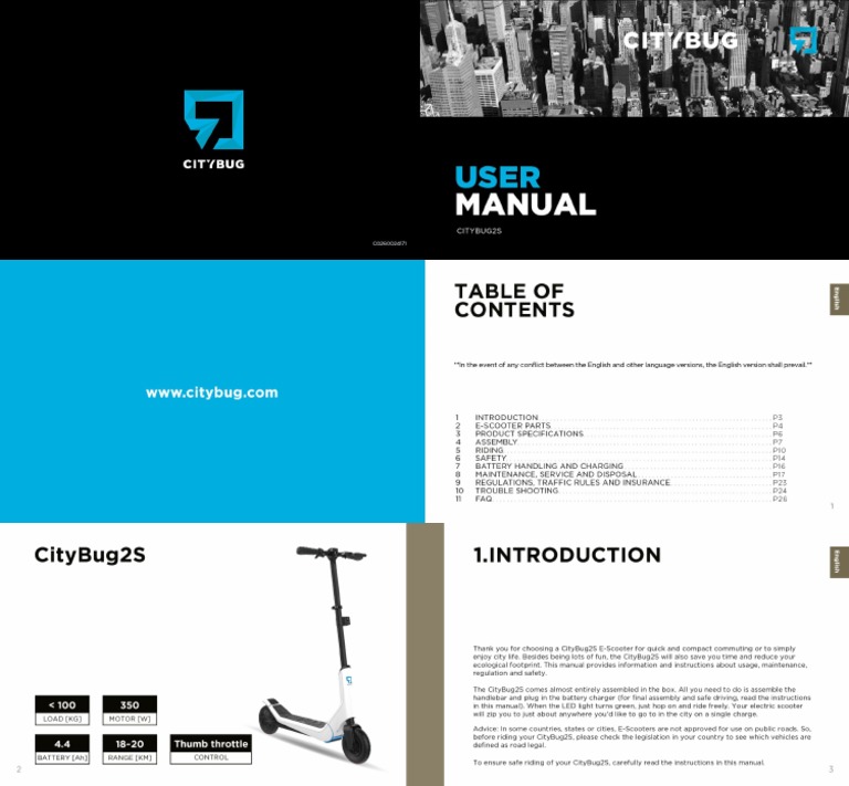 Manual Usuario Citybug Es317 | PDF