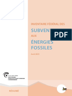 Inventaire Fédéral Des Subventions Aux Énergies Fossiles (Résumé - 2023)
