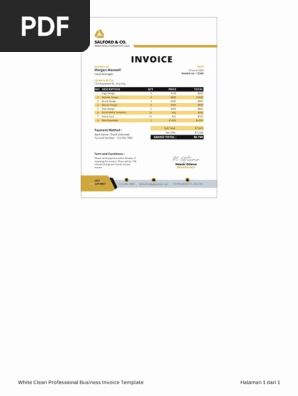 White Clean Professional Business Invoice Template