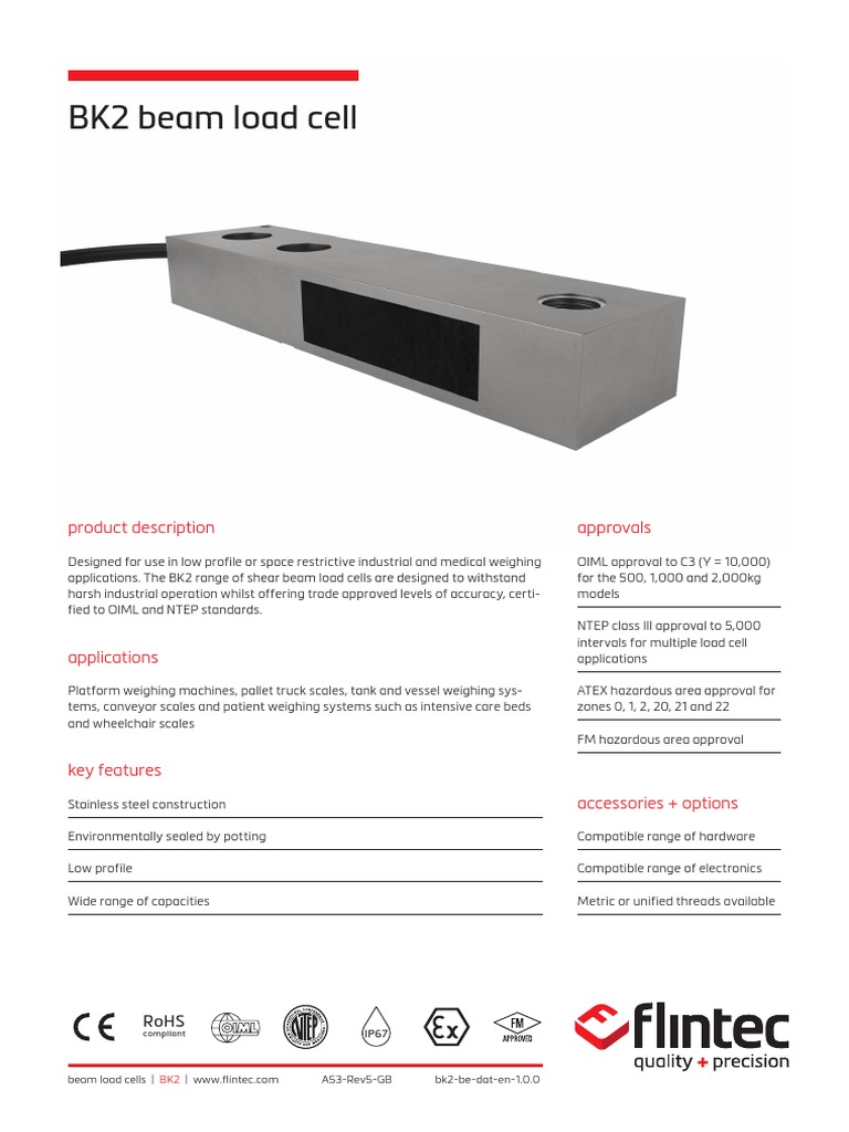 BK2 Beam Load Cell Specifications | PDF