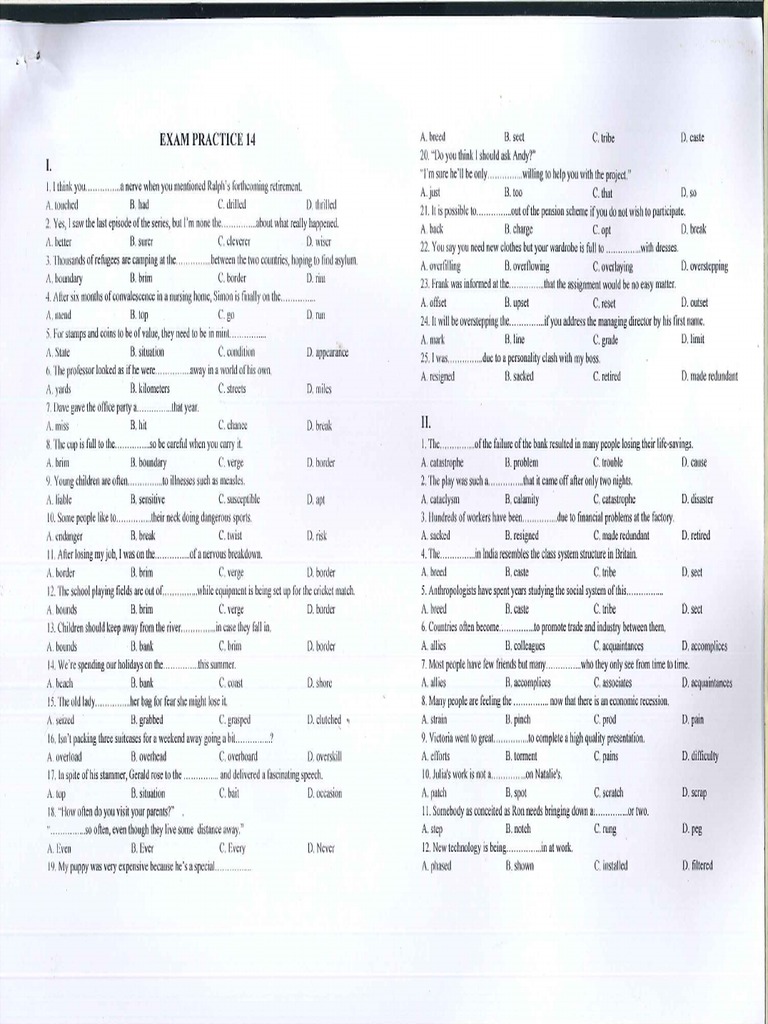 Exam Practice 14 (Cô Quyên) PDF | PDF
