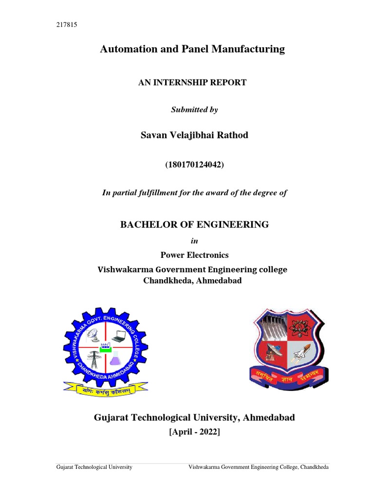 3 Month Internship Report | PDF | Relay | Components