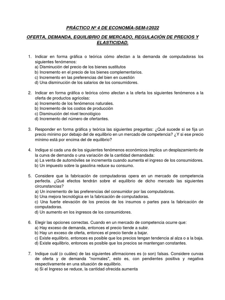 Análisis de Oferta y Demanda en Economía | PDF