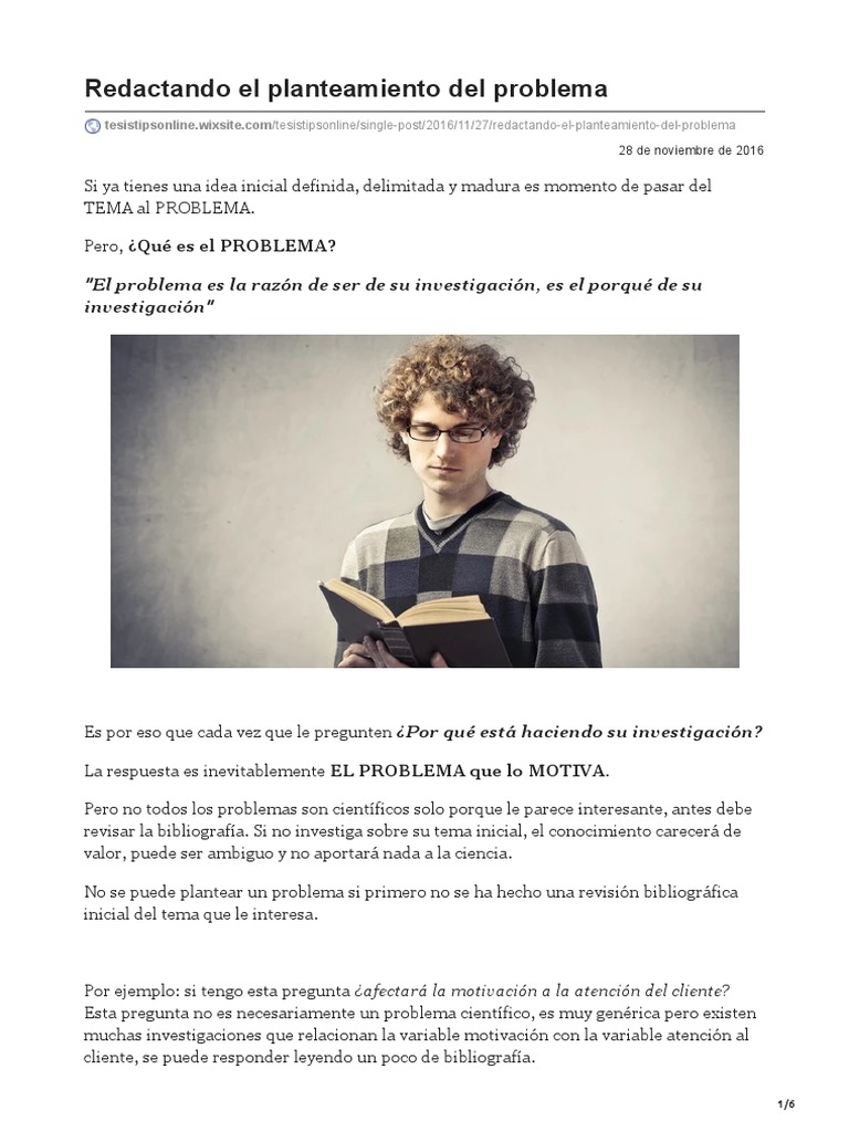 LO1 - Redactando El Planteamiento Del Problema PDF | PDF