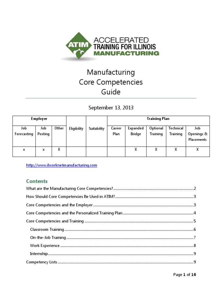 Manufacturing Core Competencies Guide | PDF | Welding | Construction