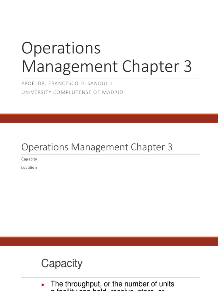 Operations Management Chapter 3 | PDF