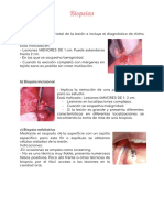 Tipos de biopsias orales y sus indicaciones