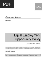 Equal Employment Opportunity Policy Template