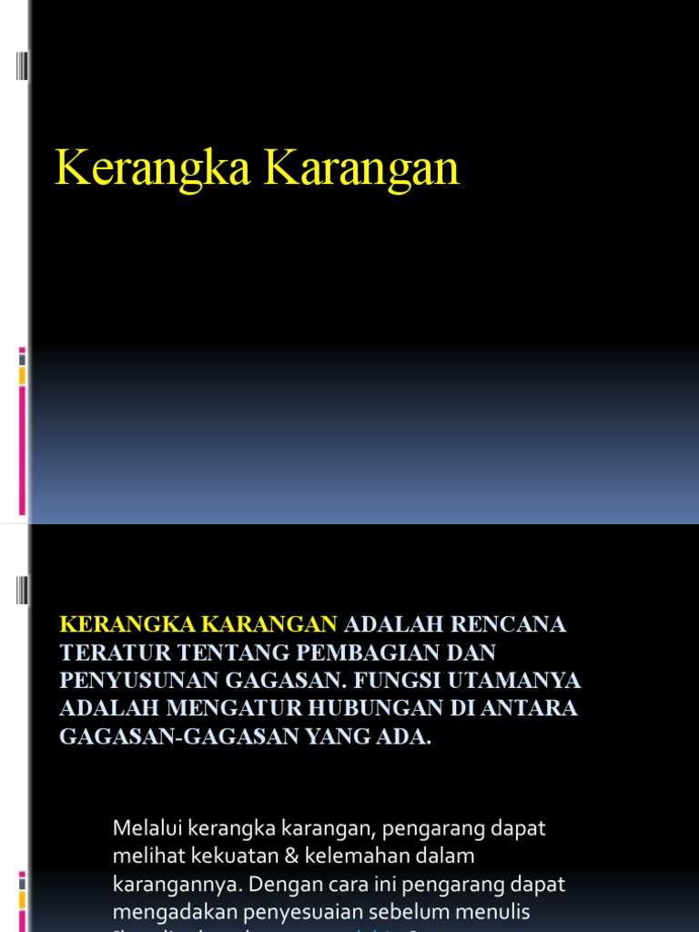 Panduan Lengkap Kerangka Karangan | PDF