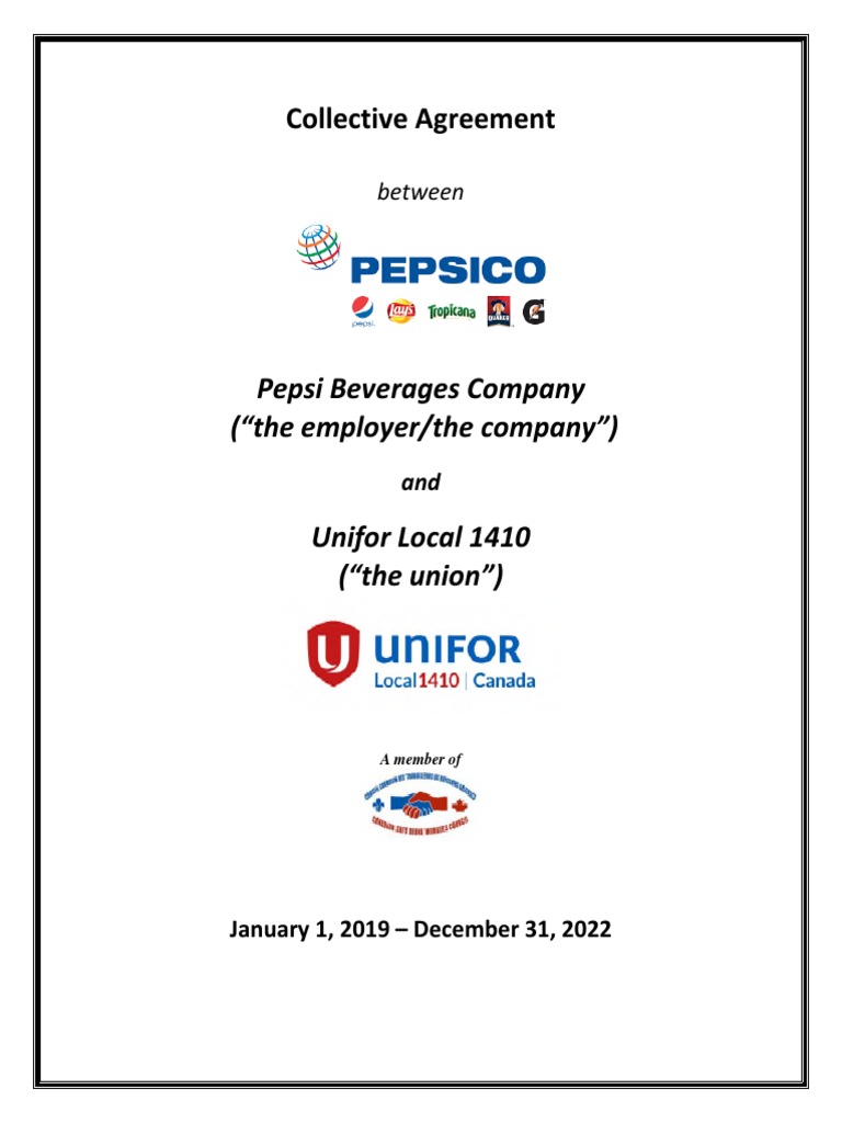 Pepsi Union Contract PDF