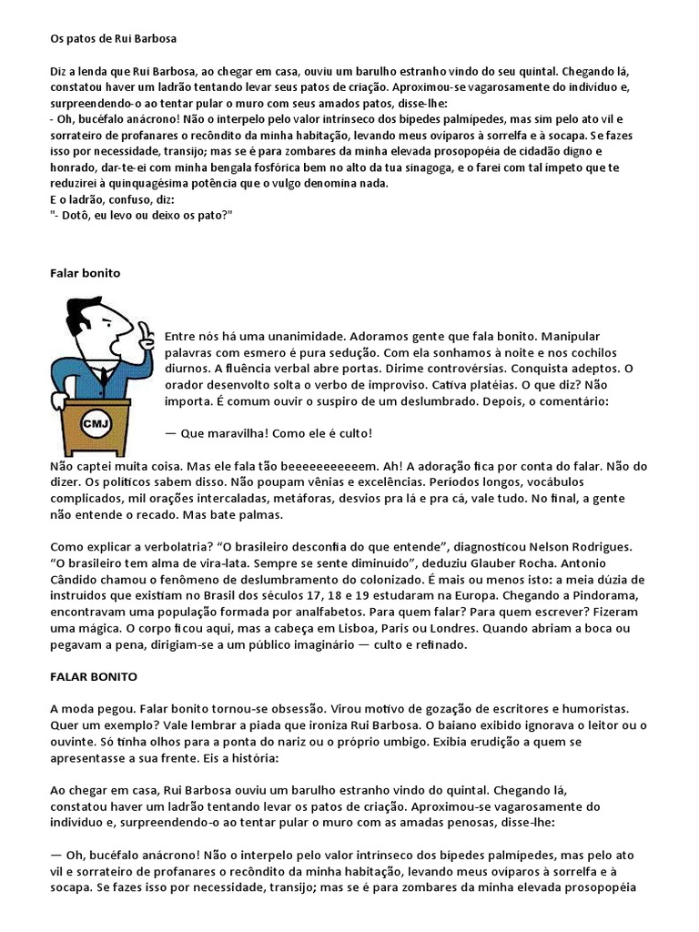 Os Patos de Rui Barbosa | PDF