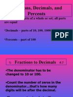 Fractions, Decimals, and Percents