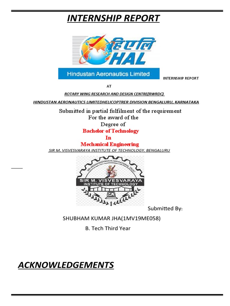 HAL Internship Report at RWRDC | PDF | Helicopter Rotor | Radio