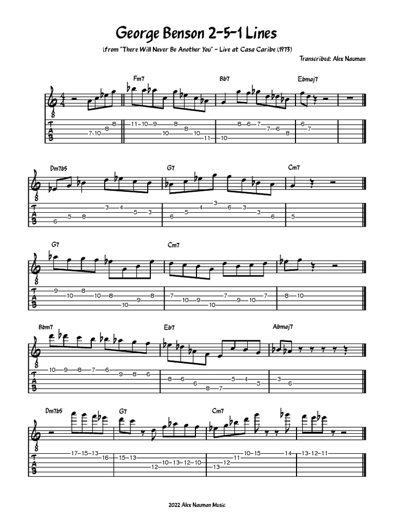 George Benson 2-5-1 Guitar Lines | PDF
