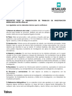 Requisitos para La Presentaciã - N de Trabajos de Investigaciã - N Modalidad Cartel