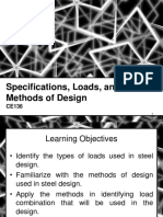 LECTURE 2.0 Specifications Loads and Method of Design