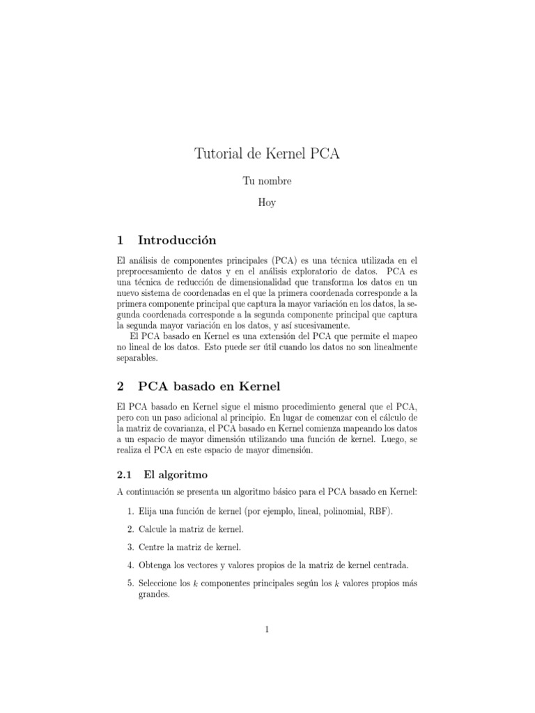 Guía de Kernel PCA para Principiantes | PDF | Informática