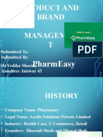 PRODUCT AND BRAND MANAGEMENT (PharmEasy)