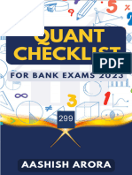 Quant Checklist 299 by Aashish Arora For Bank Exams 2023 PDF