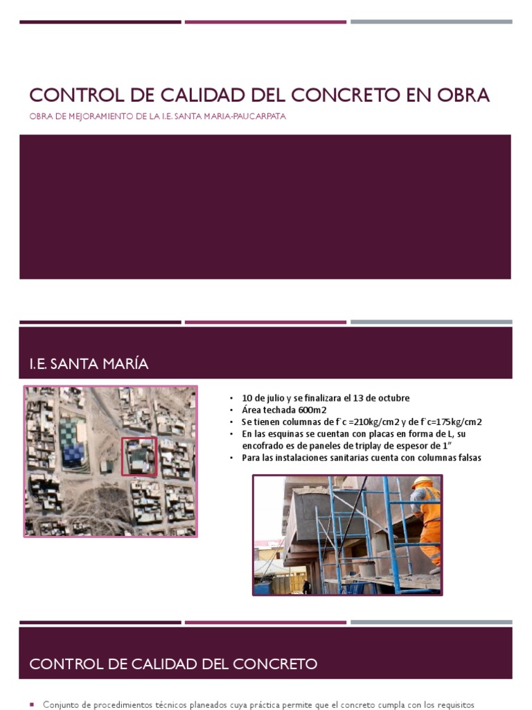 Control De Calidad Del Concreto En Obra – IMWGHH