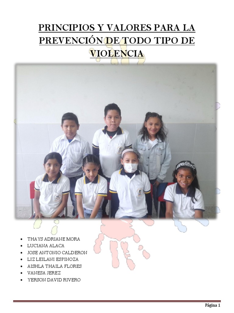Principios y Valores para La Prevención de Todo Tipo de Violencia PDF | PDF