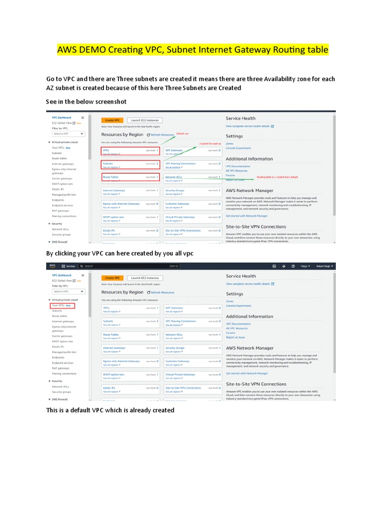 Created VPC, AND IGW, ROUTING TABLE PDF PDF