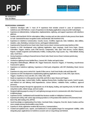 resume Salesforce