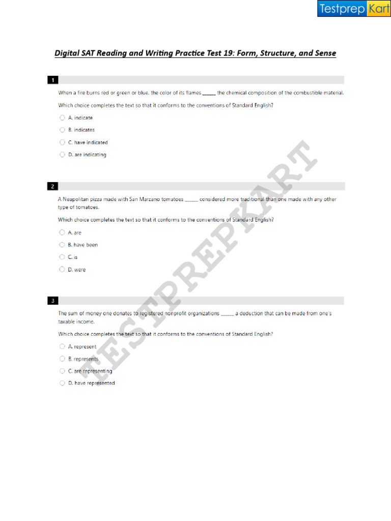 Digital SAT Reading and Writing Practice Test 19 PDF