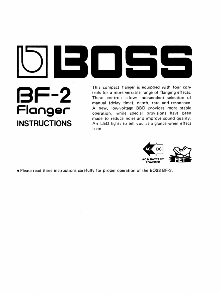 新品入荷 Owner 2 BF Boss Manual PDF | PDF ギター
