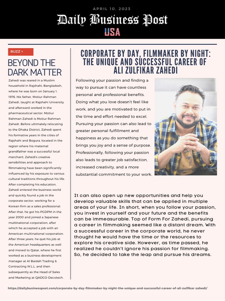 Corporate by Day Filmmaker by Night:the Unique and Successful Career