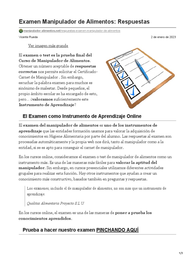 Respuestas Examen Manipulador de Alimentos | PDF | Alimentos | Carne