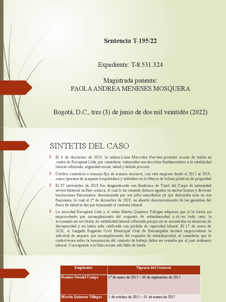 Sentencia T-195 Analisis | PDF | Debido al proceso | Justicia