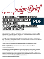 Heineken Lanza El Experimento Social Digital Interactivo 'Dropped' A Través de W+K Amsterdam PDF