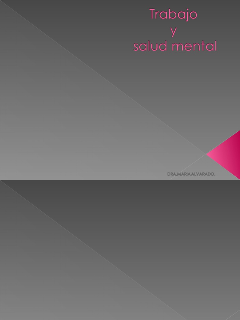 Salud Mental en el Trabajo: Estrés y Depresión | PDF | Trastorno ...