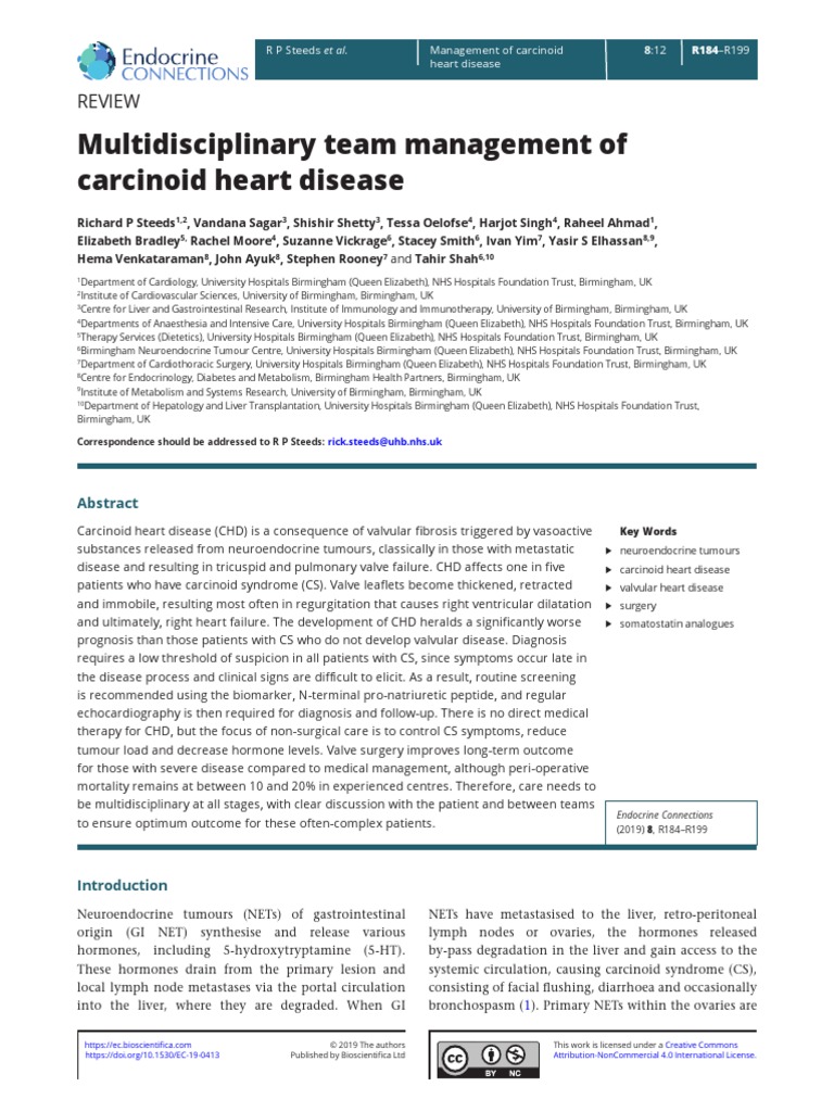 Multidisciplinary Team Management of Carcinoid Heart Disease PDF | PDF ...